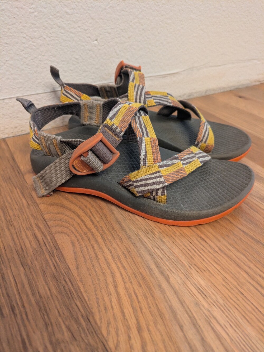 Chaco Kids Gray and Yellow Outdoor Strappy Sandals